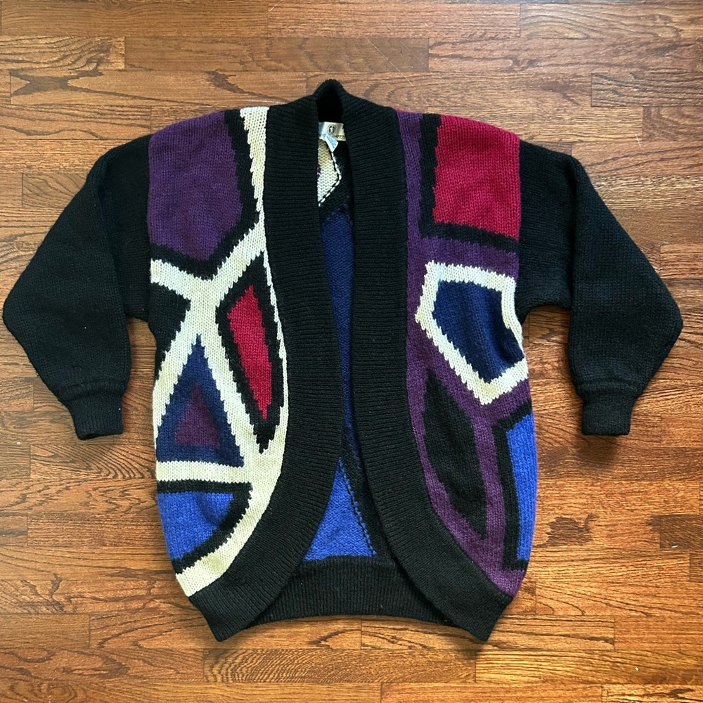 80's Colorblock Cocoon Cardigan
